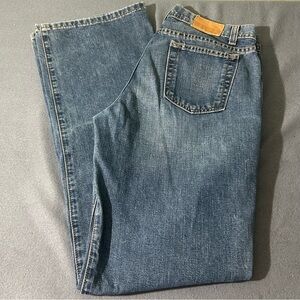 J. Crew Womens Jeans Size 4 City Fit Flare Frayed Hem Blue Denim Casual Y2K